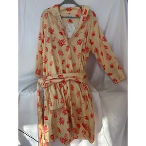Holly Shae Design Coral Reef Print Dress  Tie Waist M/L NWT